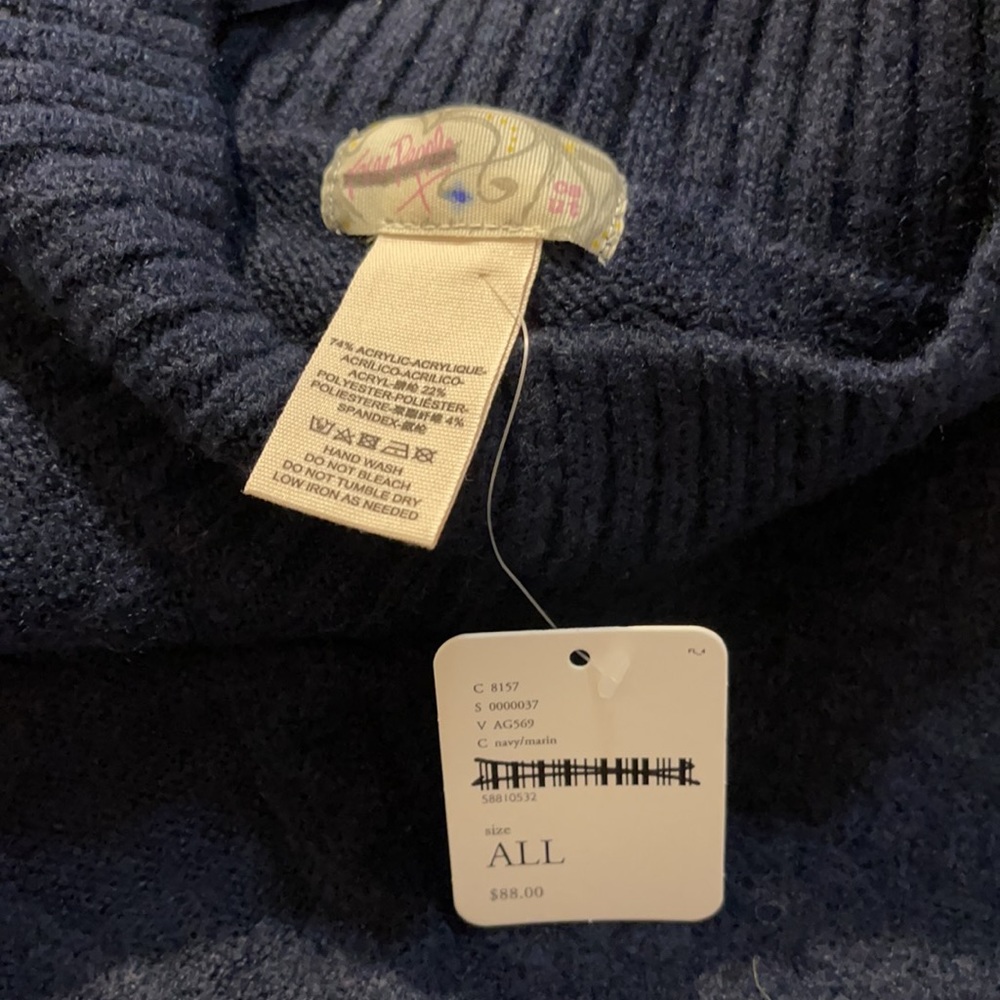 Free People Harbour Stripe Cable Poncho NWT - OS - Picture 10 of 12